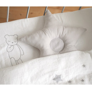 *New* 10mois Goodnight Bear Fitted Sheet - White (Pre-Order)