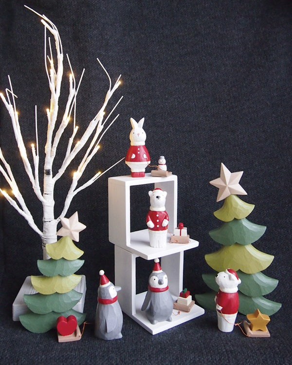 *Christmas-Edition* T-Lab. Wooden Santa Penguin - Heart