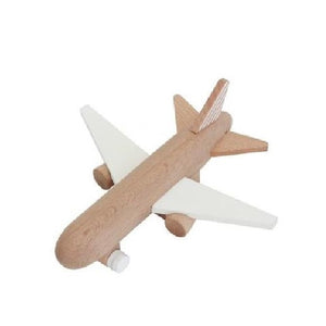 Kiko+ Hikoki Jet (White) - Wooden Wind-Up Jet Plane