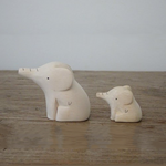 Load image into Gallery viewer, T-Lab. Pole Pole Parent and Child Wooden Elephants
