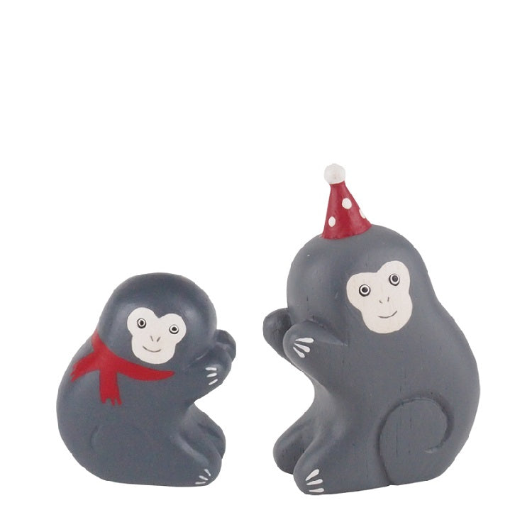 *Christmas-Edition* T-Lab. Pole Pole Parent and Child Wooden Monkey