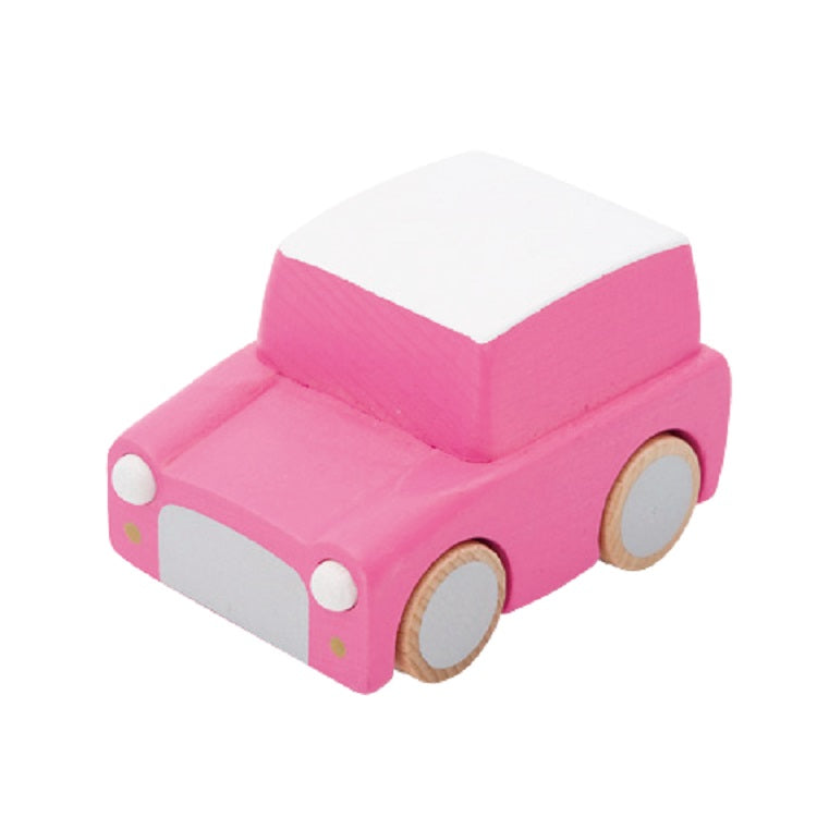 Kiko+ Kuruma (Pink) - Classic Wooden Wind-up Car