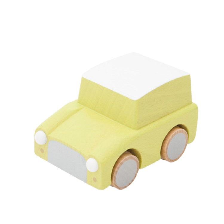 Kiko+ Kuruma (Yellow) - Classic Wooden Wind-up Car
