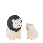 Load image into Gallery viewer, T-Lab. Pole Pole Parent and Child Wooden Lions
