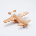 Load image into Gallery viewer, Kiko+ Hikoki Plane (White) - Wooden Wind-up Propeller Plane
