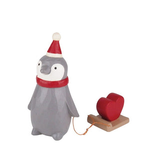 *Christmas-Edition* T-Lab. Wooden Santa Penguin - Heart
