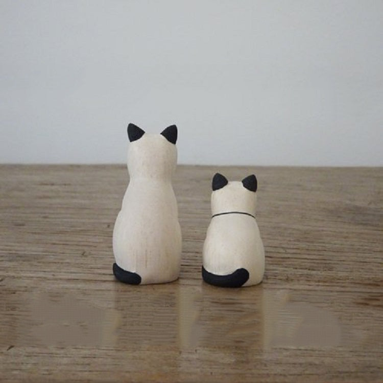 T-Lab. Pole Pole Parent and Child Wooden Siamese Cats