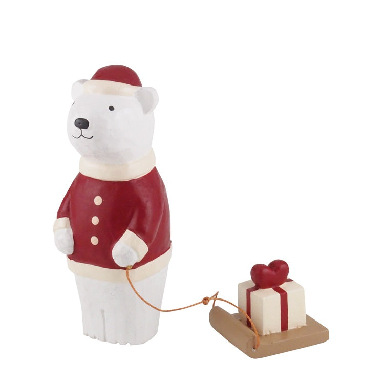 *Christmas-Edition* T-Lab. Wooden Santa Polar Bear - Heart Present
