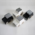 Load image into Gallery viewer, Kiko+ Kuruma (Stripes/White) - Classic Wooden Wind-up Car
